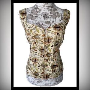 Designer Basics Embroidered Silk Tank Top Corset Women’s Size D 44 US XL